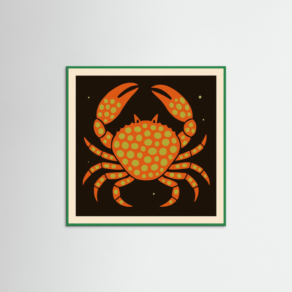 Green Wood Square Spotted Crab