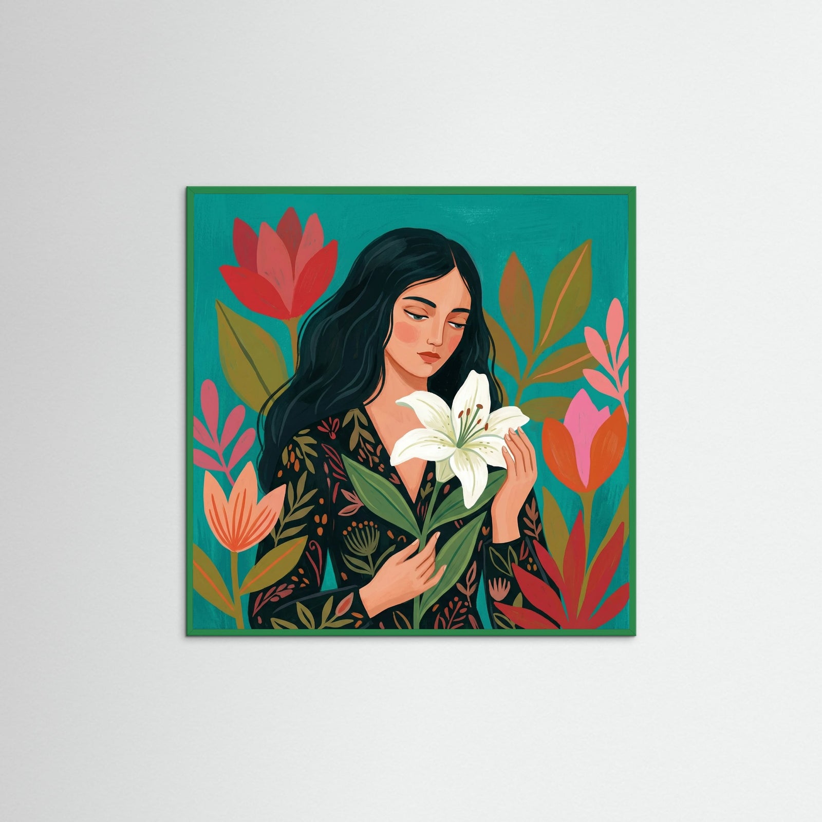 Green Wood Square Spring Portrait