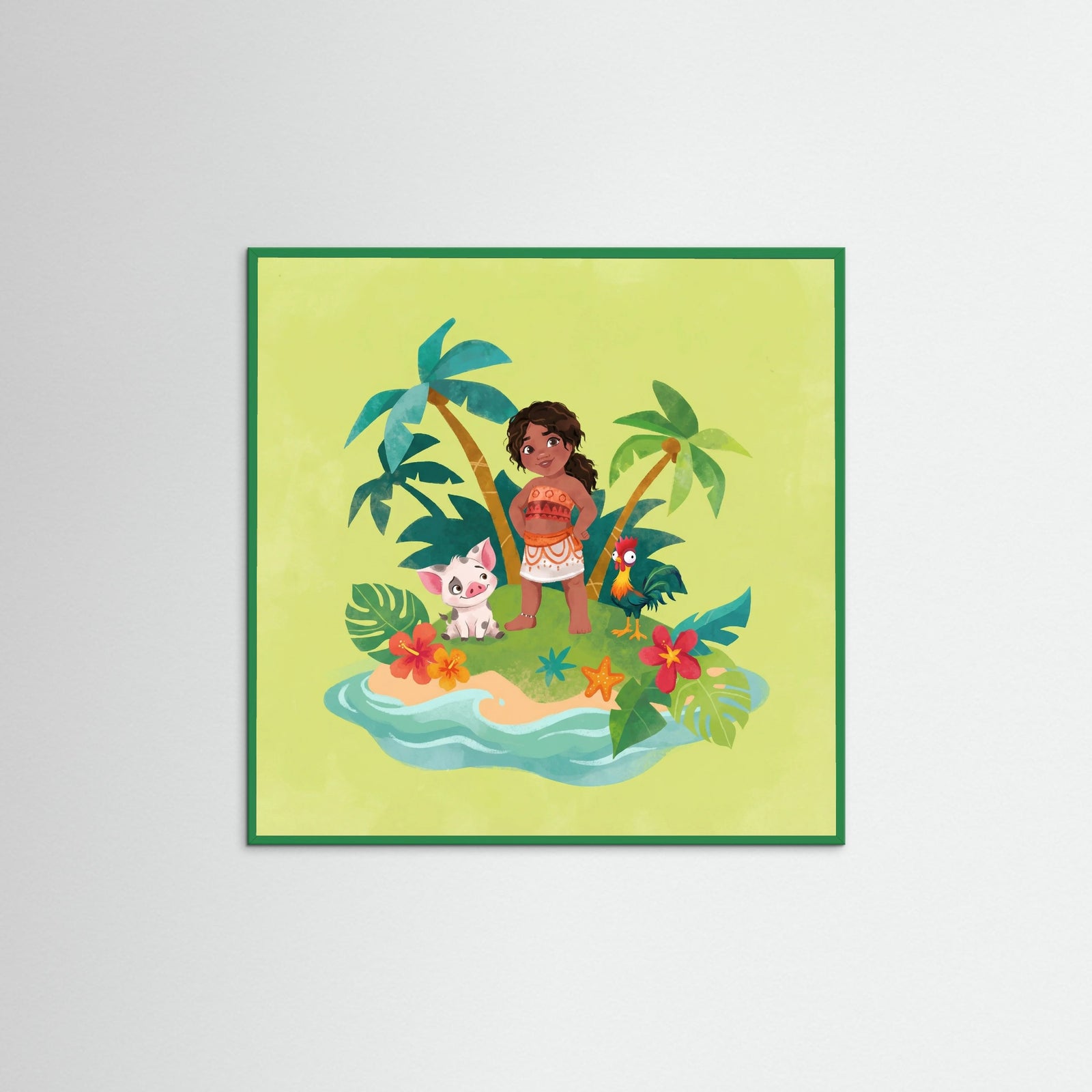 Green Wood Square Tropical Moana