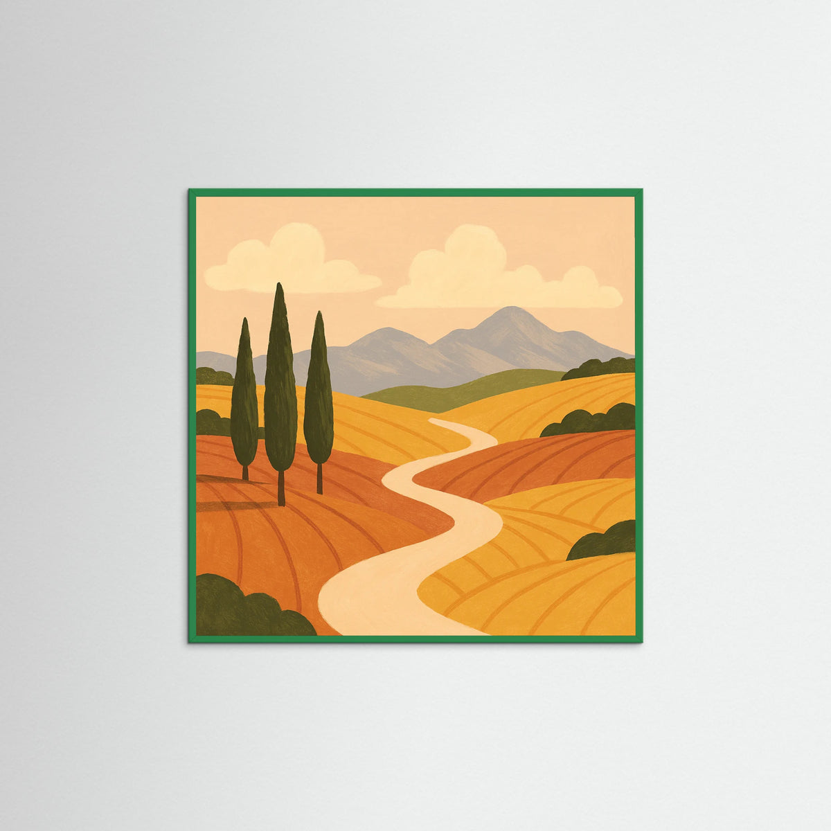 Green Wood Square Vibrant Serenade