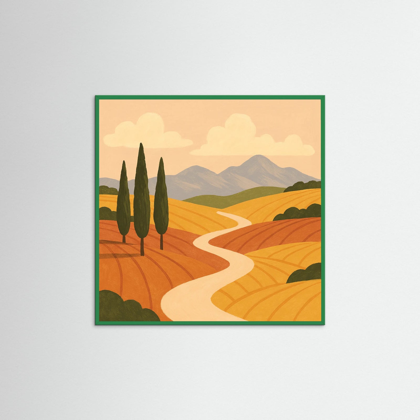 Green Wood Square Vibrant Serenade