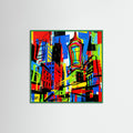 Green Wood Square Vivid Expression