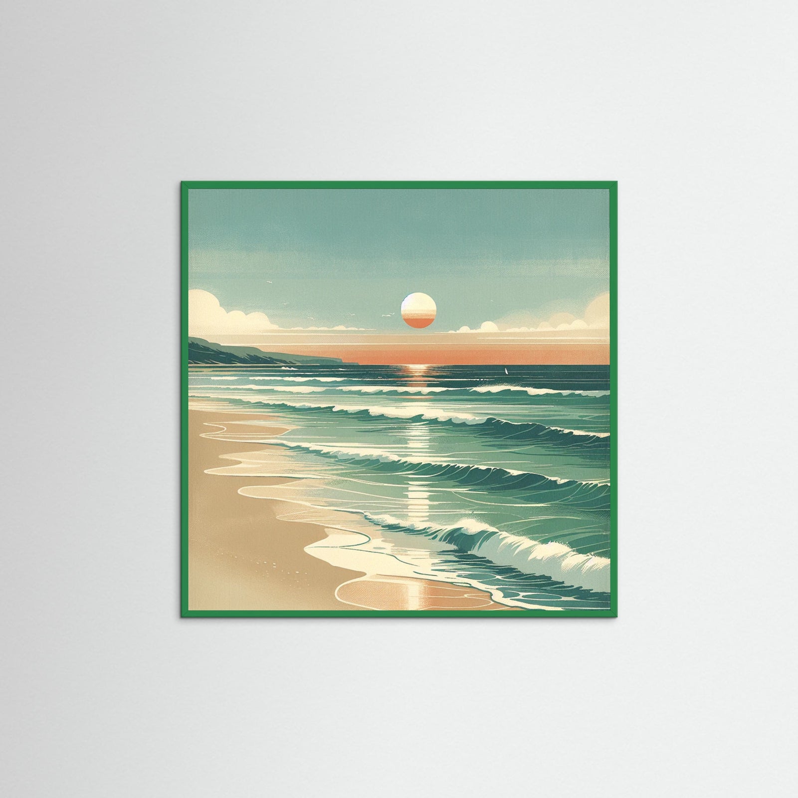 Green Wood Square Whispering Tide