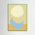 Green Wood Stacked Ovals in Soft Yellow and Light Blue Poster