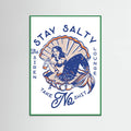 Green Wood Stay Salty Siren Lounge Pin-Up Mermaid Poster