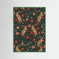 Green Wood Strawberry Thief Pattern