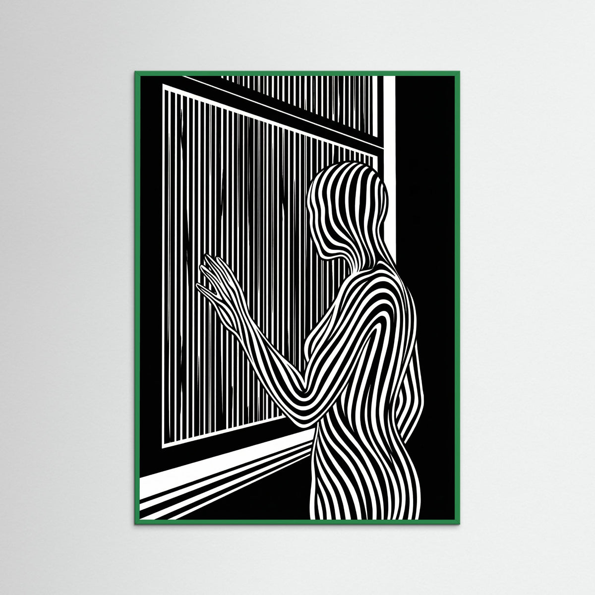 Green Wood Striped Contemplation