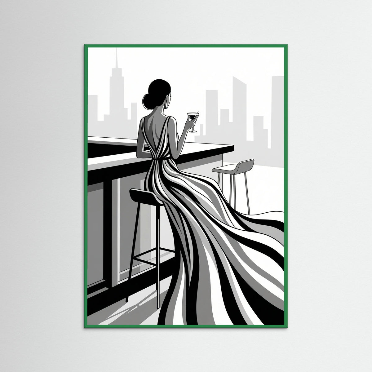 Green Wood Striped Elegance