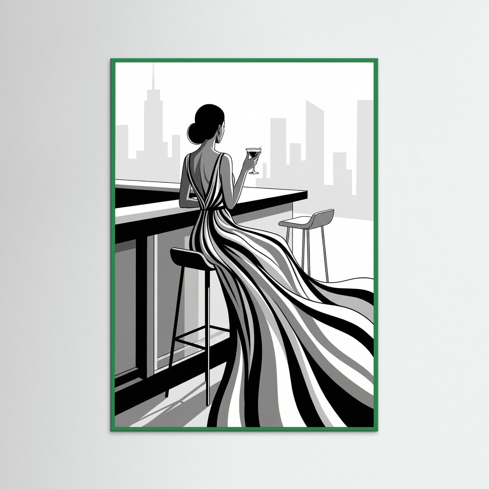 Green Wood Striped Elegance