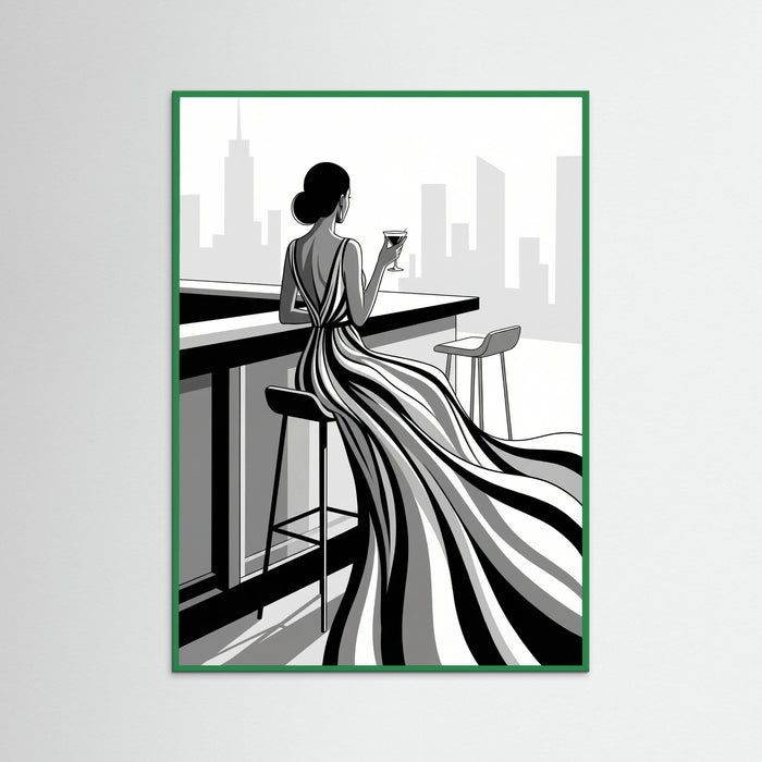 Green Wood Striped Elegance