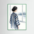 Green Wood Striped Serenity Blue