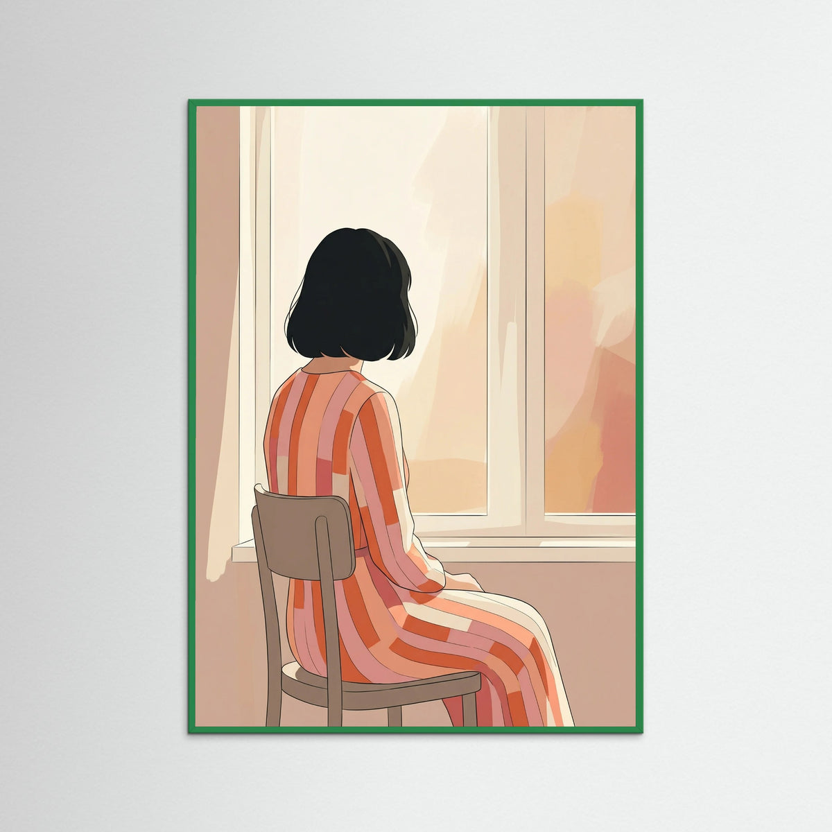 Green Wood Striped Serenity Pink