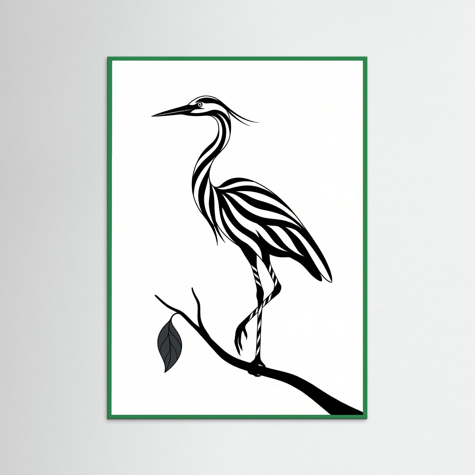 Green Wood Striped Silhouette Black