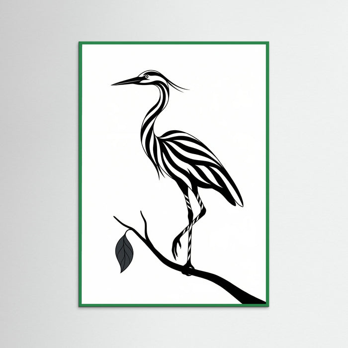 Green Wood Striped Silhouette Black