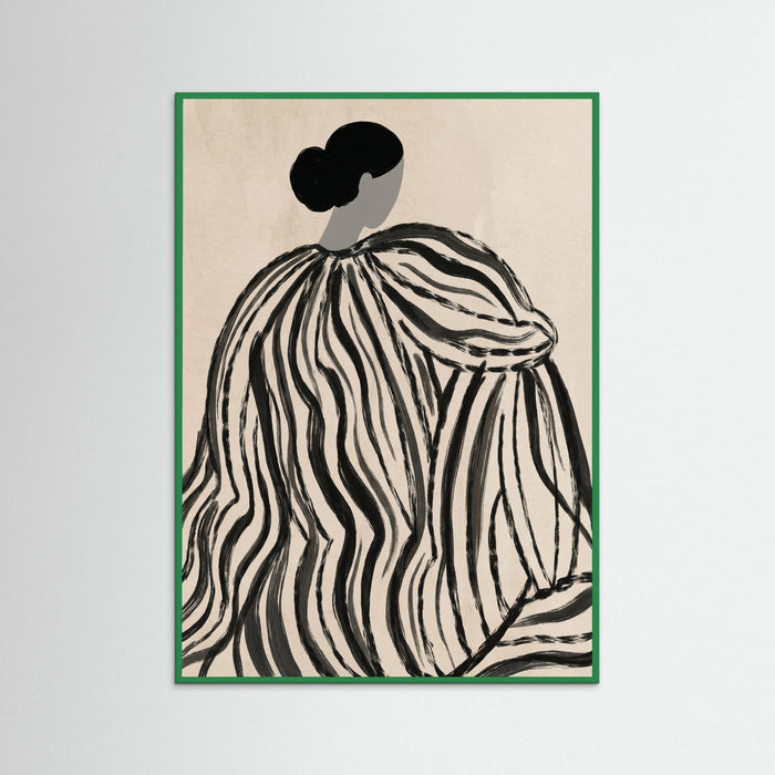 Green Wood Striped Silhouette