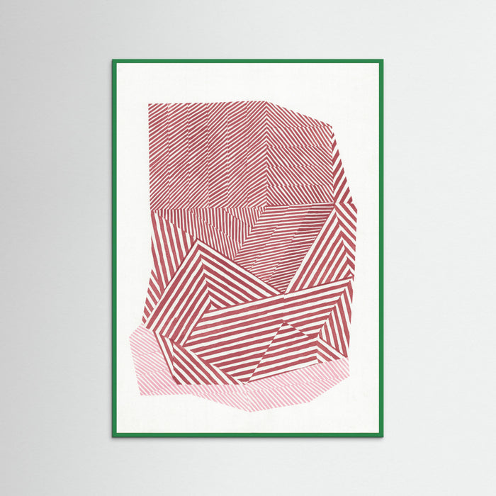 Green Wood Striped geometric shape Poster