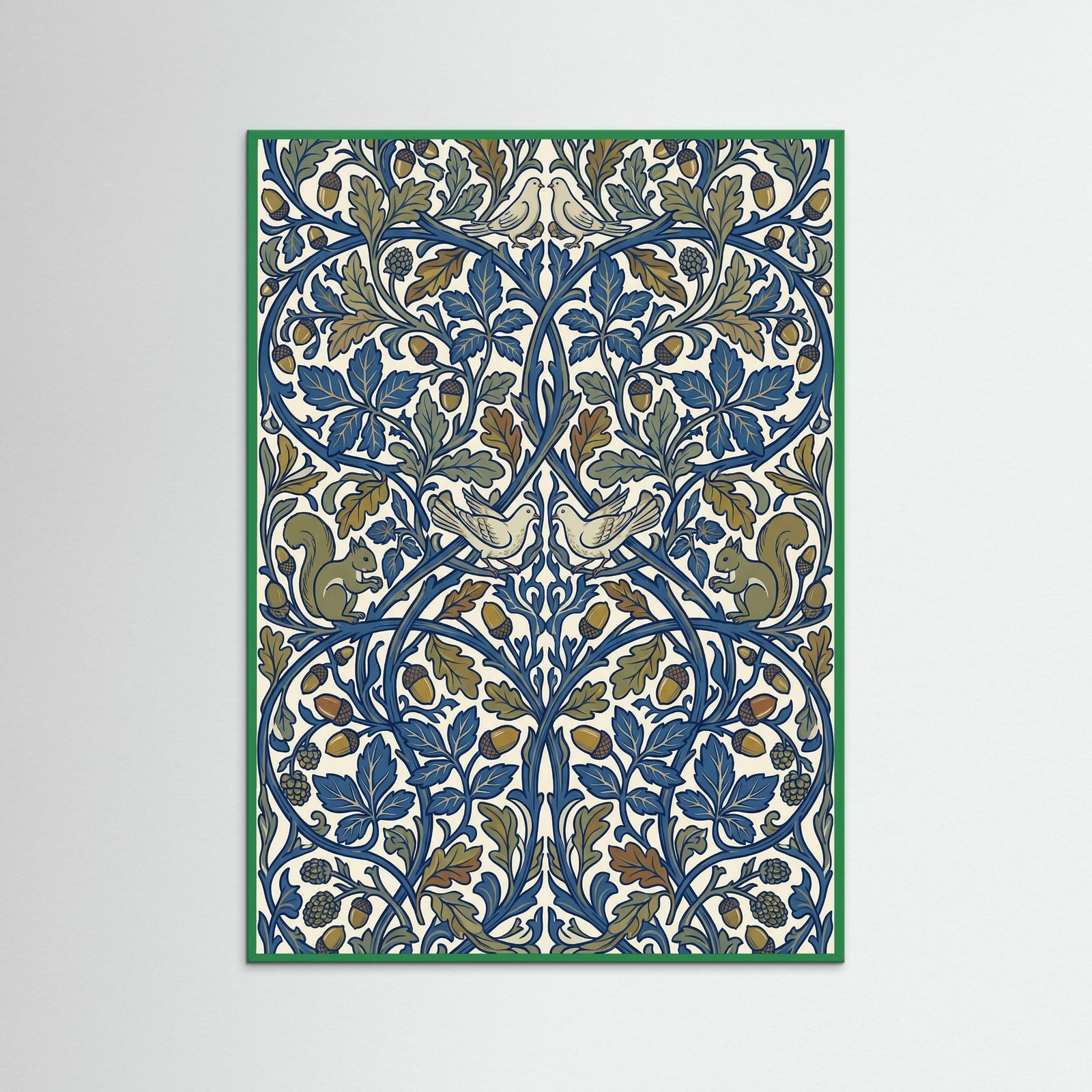 Green Wood Stylized Floral Harmony