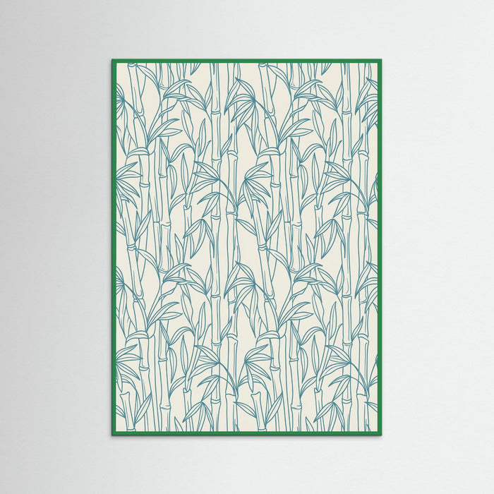 Green Wood Stylized Ocean Pattern