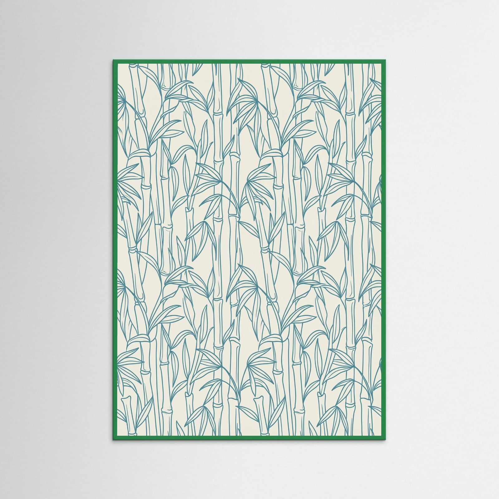 Green Wood Stylized Ocean Pattern
