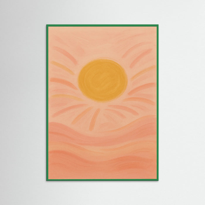 Green Wood Sunset Glow