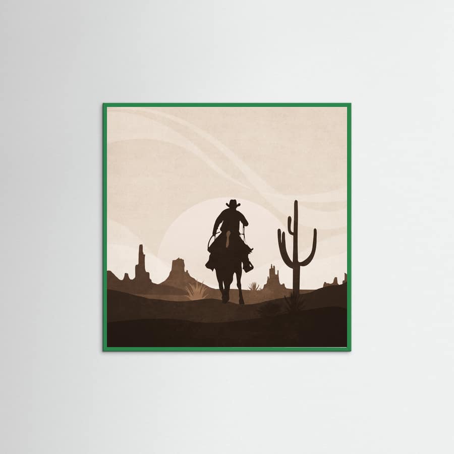 Green Wood Sunset Poster