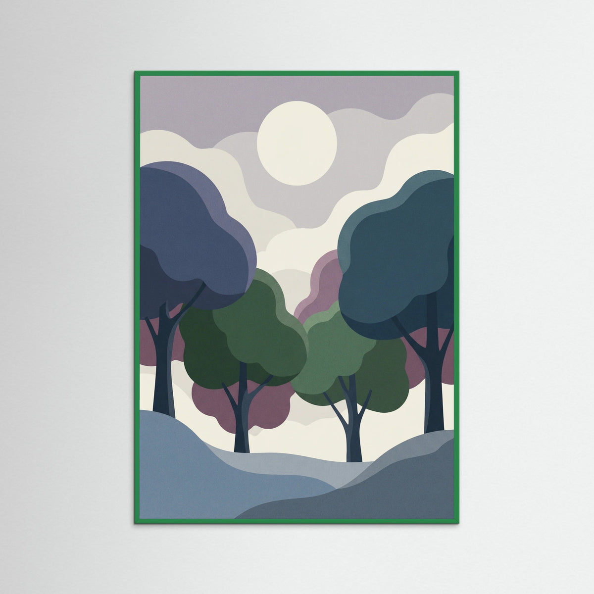 Green Wood Sunset Serenity