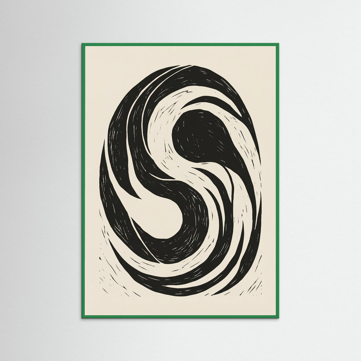 Green Wood Swirling Form