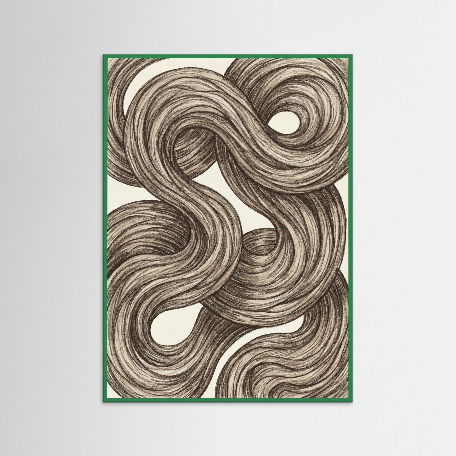 Green Wood Swirling Organic Forms
