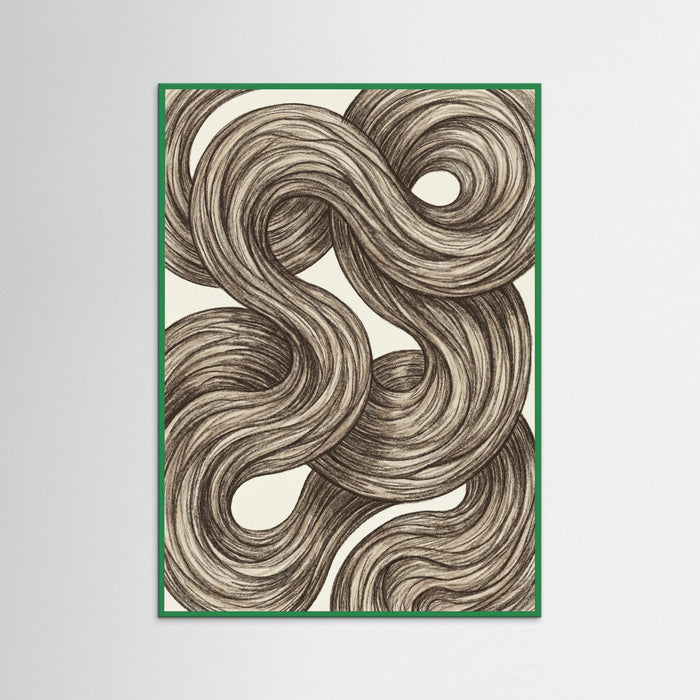Green Wood Swirling Organic Forms