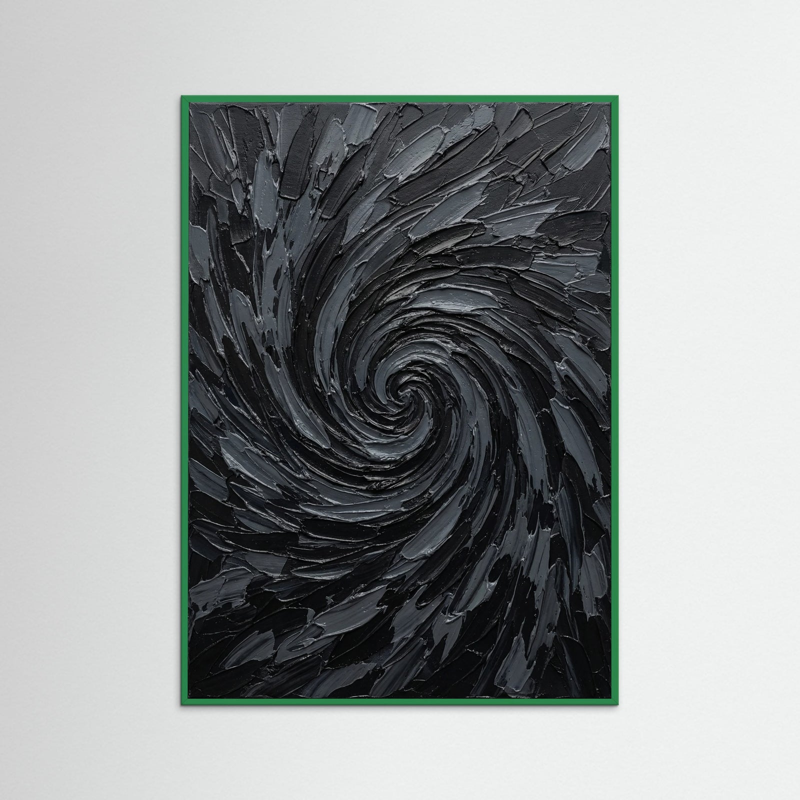 Green Wood Textured Abyss Black