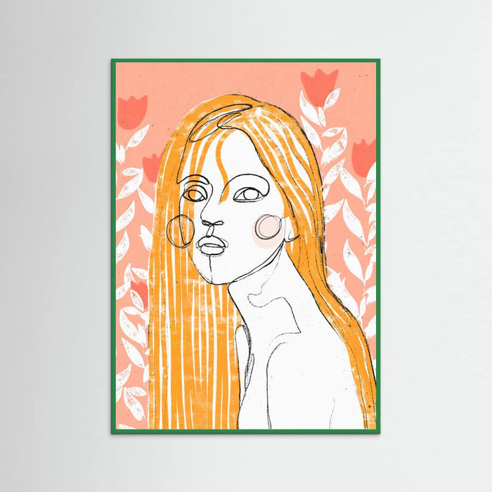 The Tulip Girl (Peach) -juliste – juliste ja taidepainatus