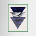Green Wood Three Triangular Geometric Poster