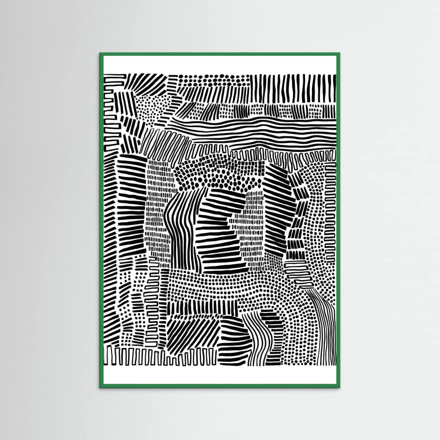 Green Wood Tribal Art Poster