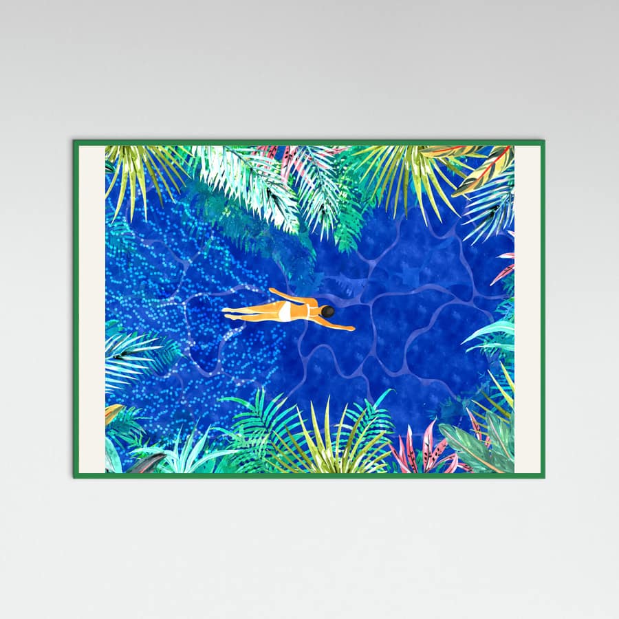 Green Wood Tropical Jungle Pool Poster