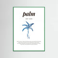 Tropical Palm Tree Poster | Aesthetic Blue Decor with Modern Coastal Style – plakat og kunsttryk