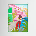 Green Wood Tropical Woman Poster