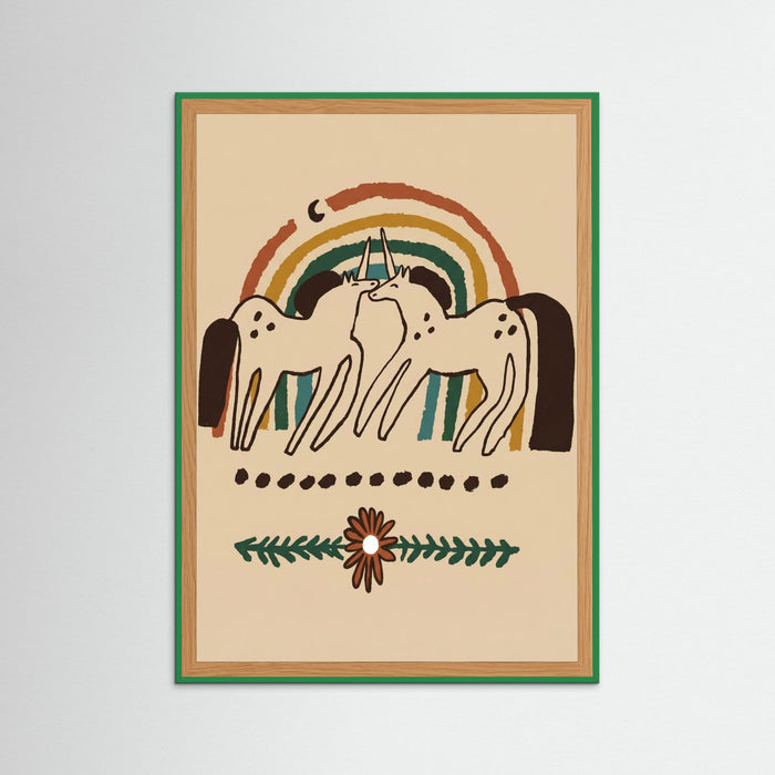 Green Wood Unicorn Rainbow Bond