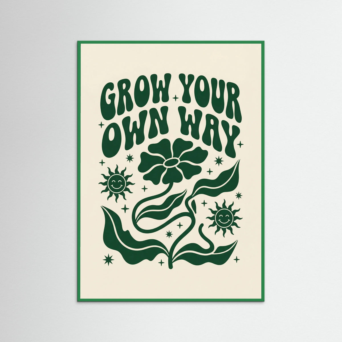 Green Wood Uplifting Retro Affirmation