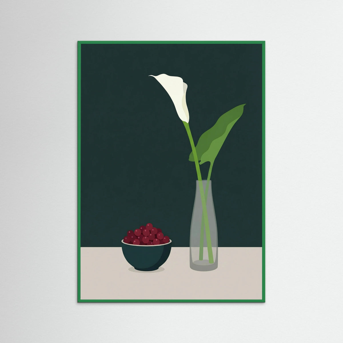 Green Wood Vase and Citrus