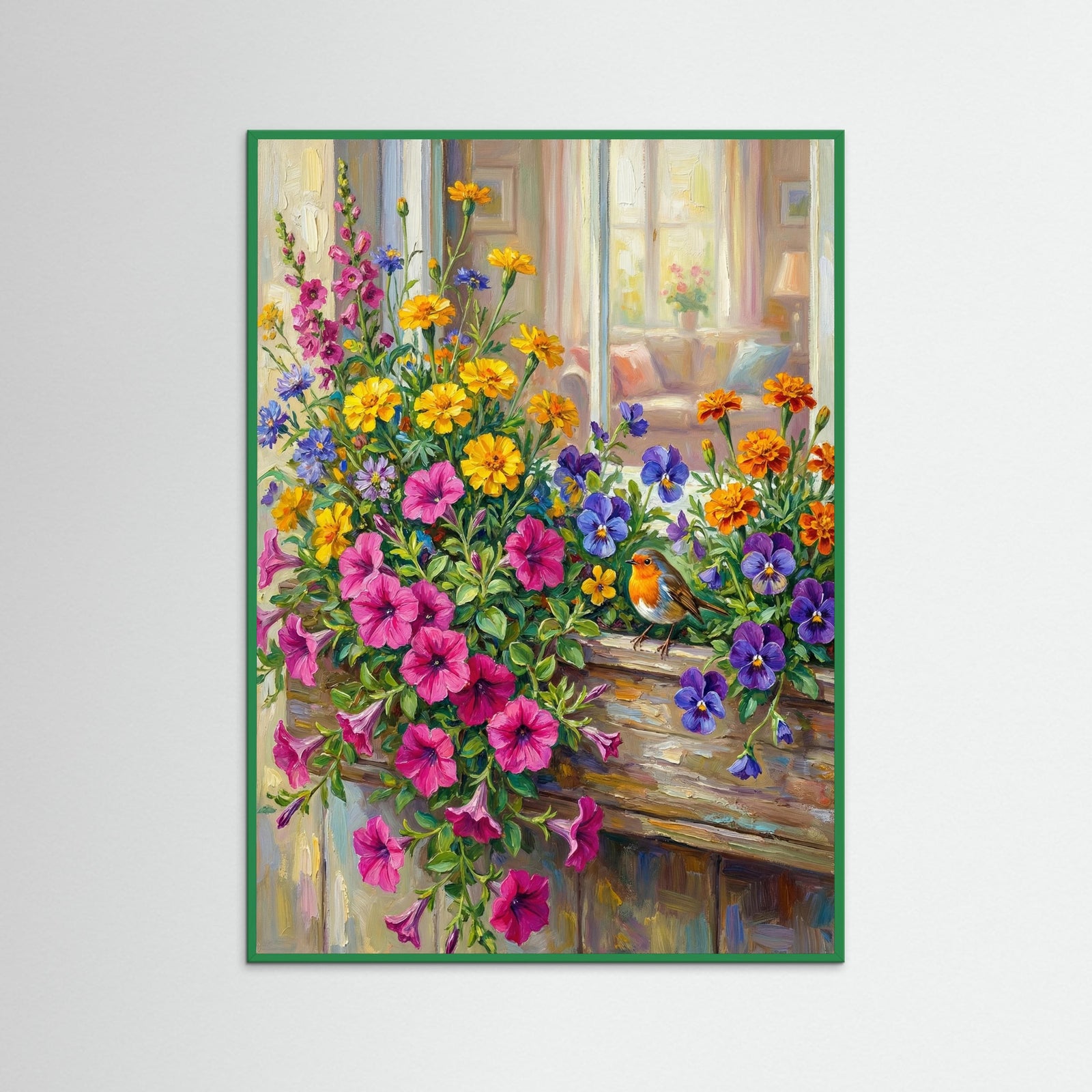 Green Wood Vibrant Blooms