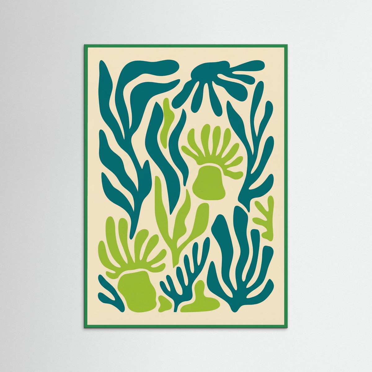 Green Wood Vibrant Coral Bloom