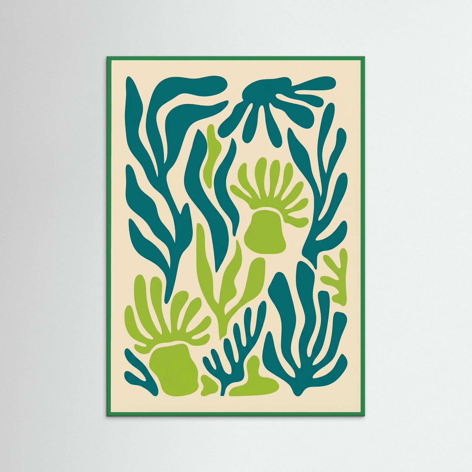 Green Wood Vibrant Coral Bloom