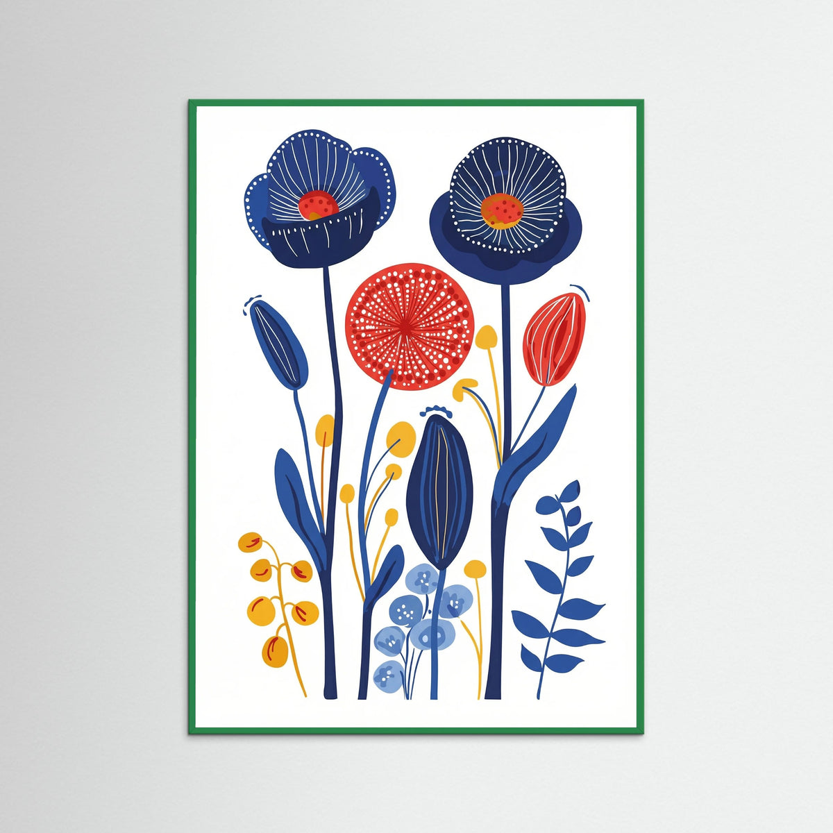 Green Wood Vibrant Floral Fantasy