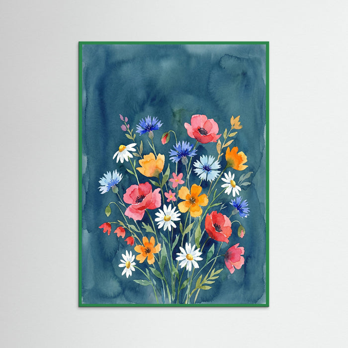Green Wood Vibrant Floral Vase