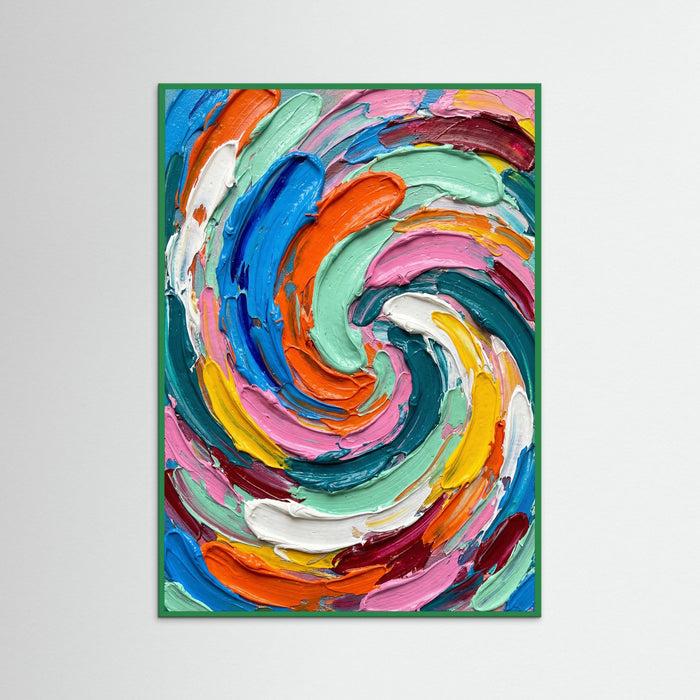 Green Wood Vibrant Impasto Blocks