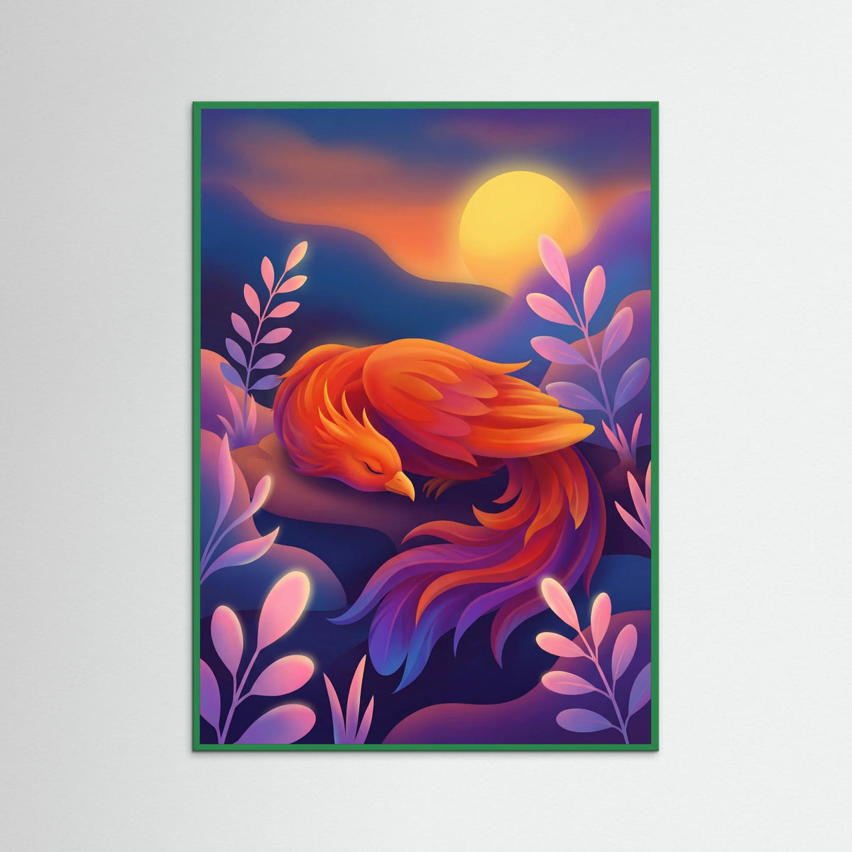 Green Wood Vibrant Mystic Dawn