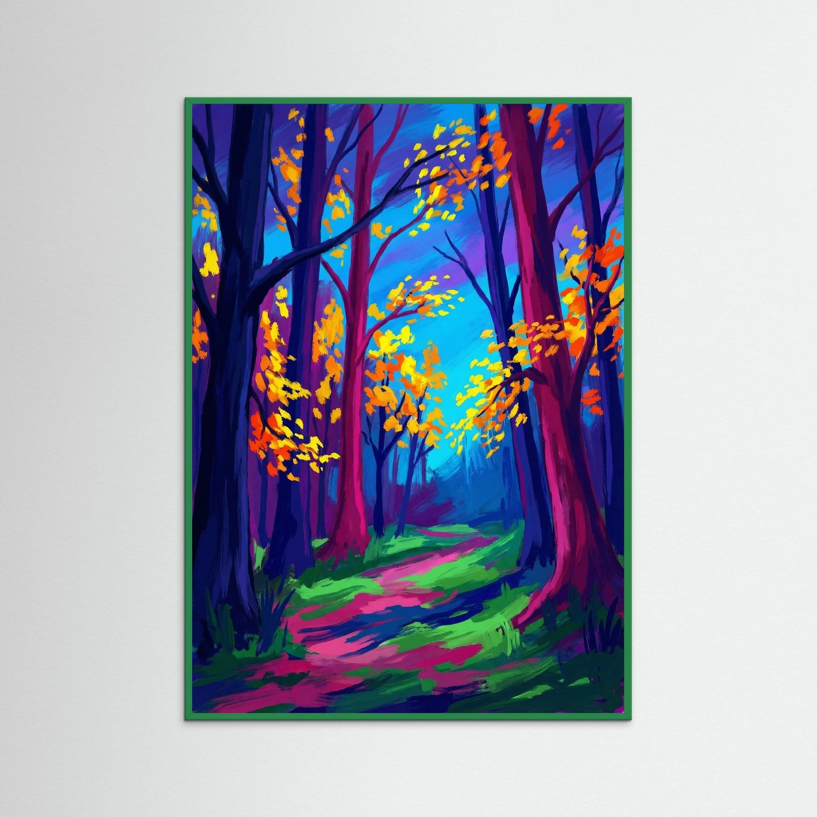 Green Wood Vibrant River Flow