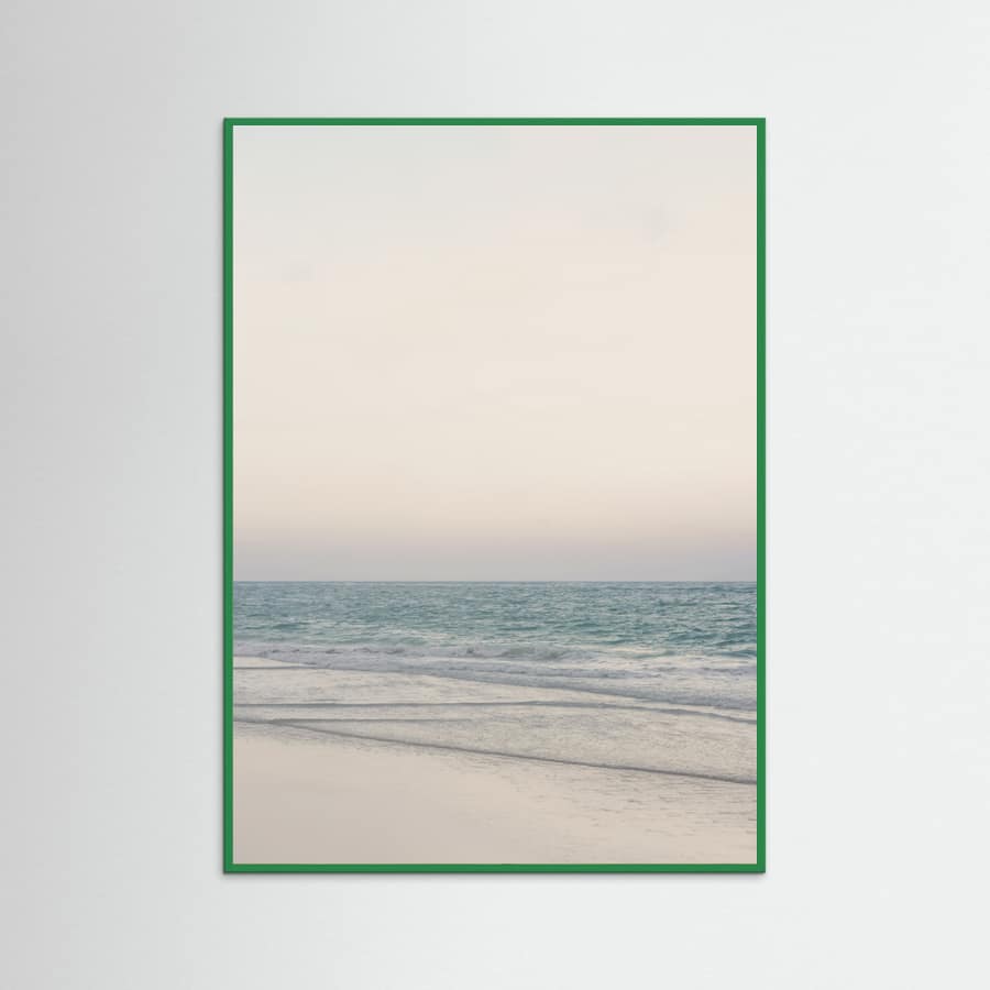 Warm Serene Beach Landscape Clear Sky Poster – plakat og kunsttryk