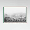 Green Wood Western Cactus Poster