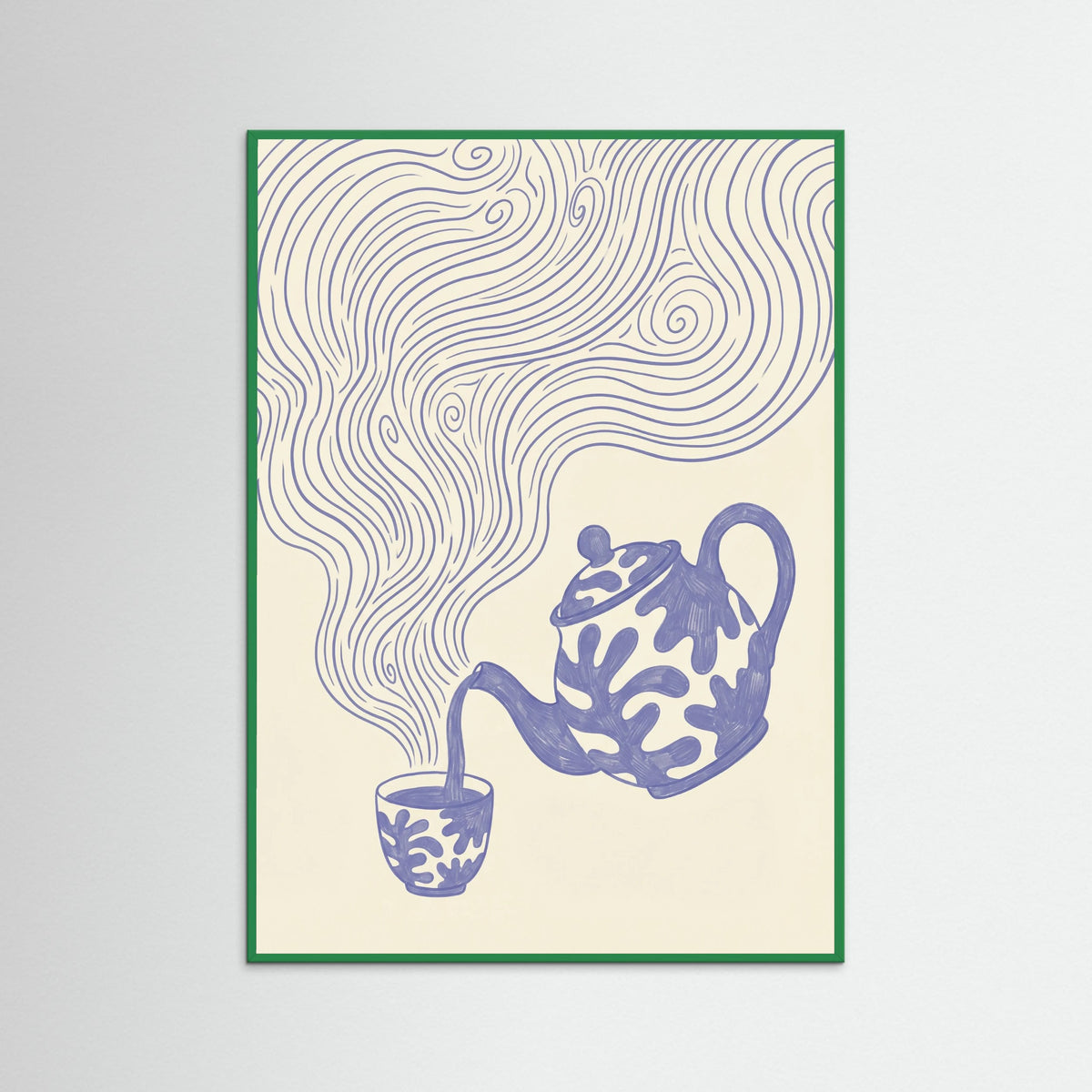 Green Wood Whimsical Coffee Swirls